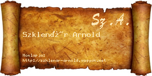 Szklenár Arnold névjegykártya