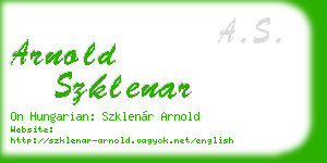 arnold szklenar business card