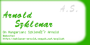 arnold szklenar business card